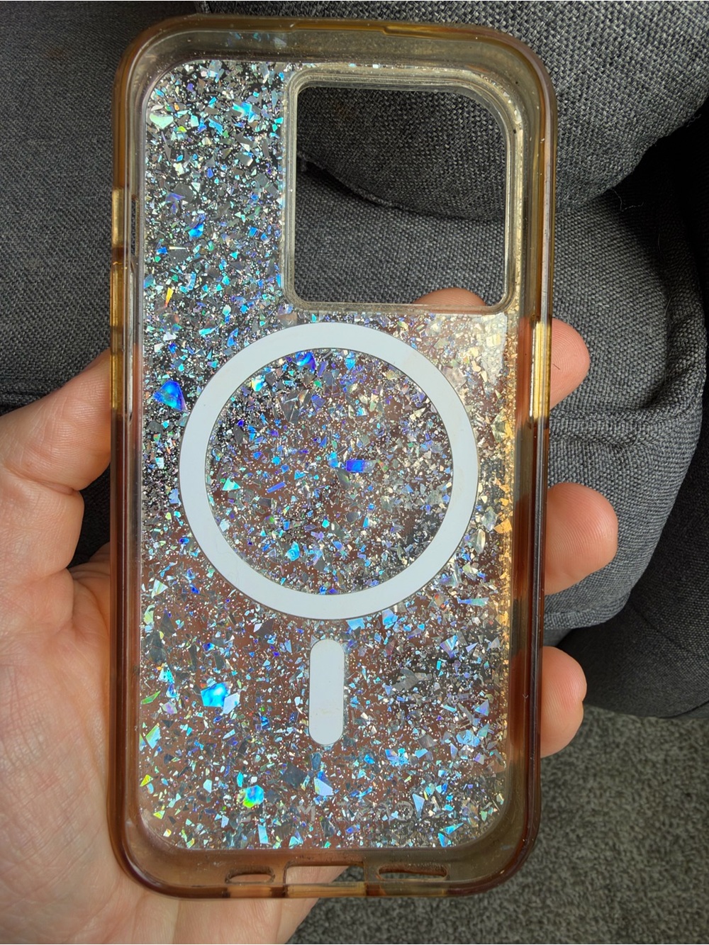 case-mate Holographic Silver Glitter MagSafe-Compatible Phone Case